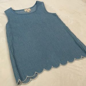 Girls scalloped edge tank